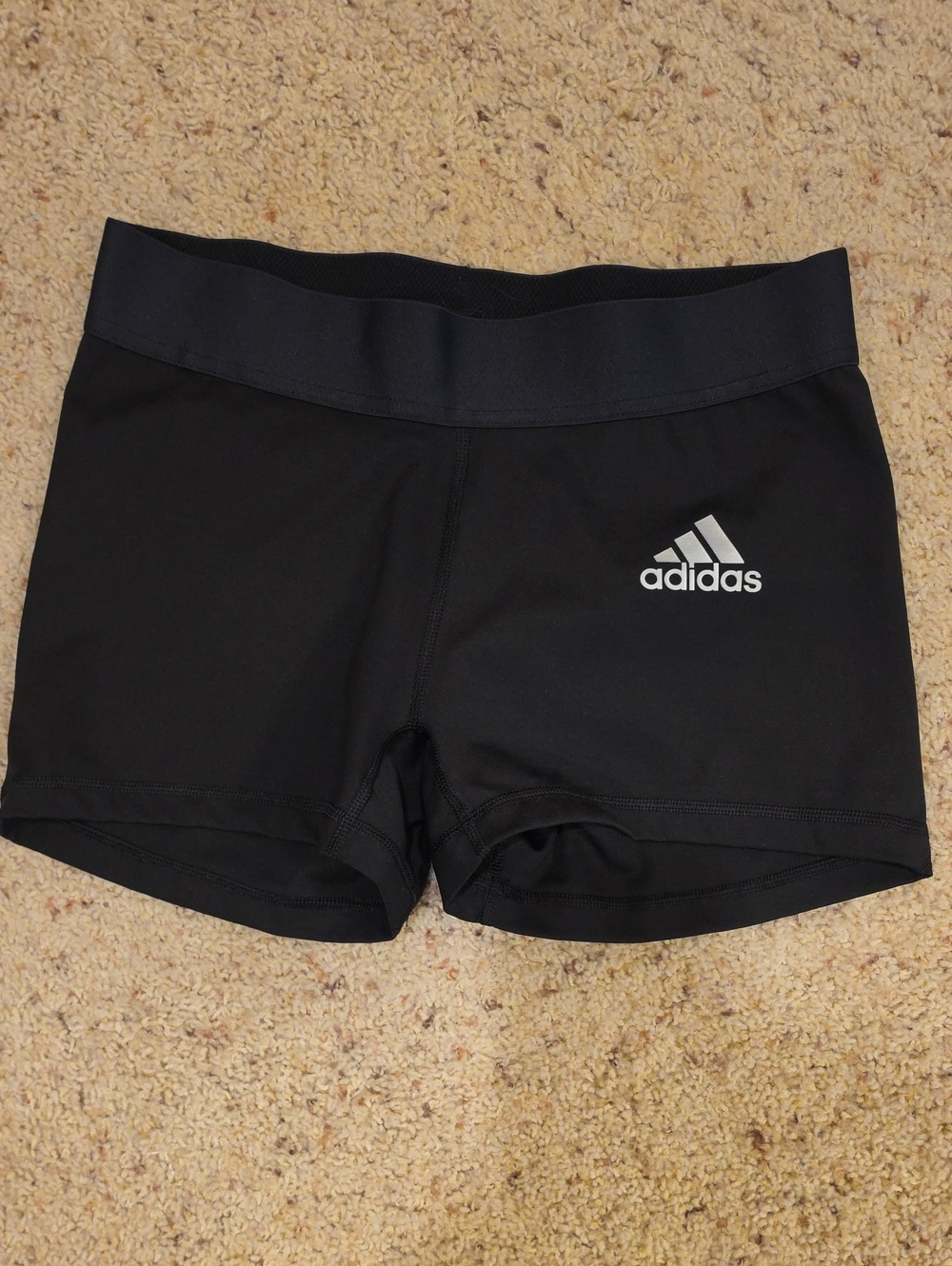 adidas Black Performance Compression Shorts with White Logo